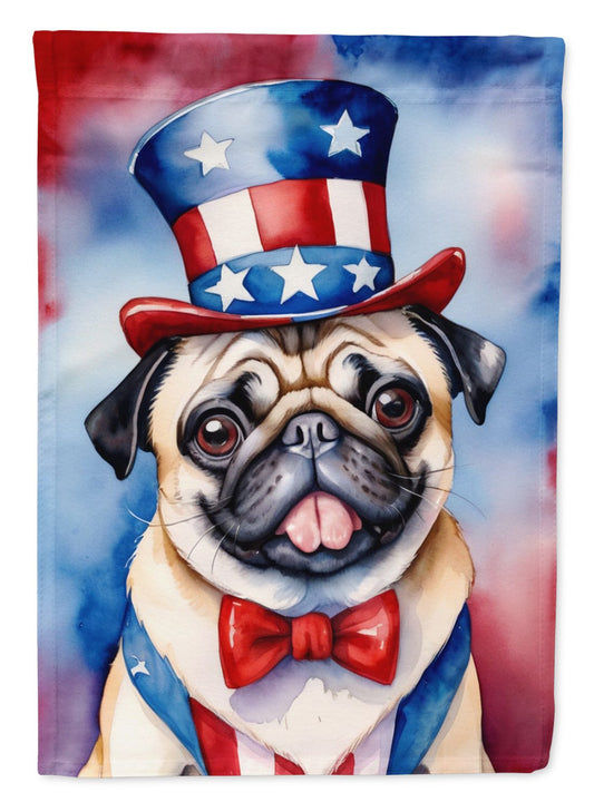Pug Patriotic American Garden Flag Mailbox Flag Decorative Yard Flag Banner Outside Patio Artwork Yard Flower Beds, Garden Size, Multicolor