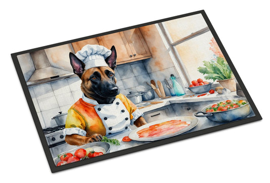 NEW Belgian Malinois The Chef Doormat Front Door Mat Indoor Outdoor Rugs for Entryway, Non Slip Washable Low Pile, 18H X 27W