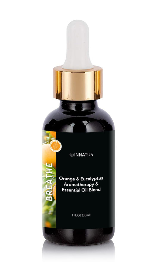 Breathe Essential Oil Blend – 1oz Pure Orange & Eucalyptus Essential Oil for Diffusers, Baths, & Massage – Energizing & Uplifting Aromatherapy for Relaxation & Stress Relief "