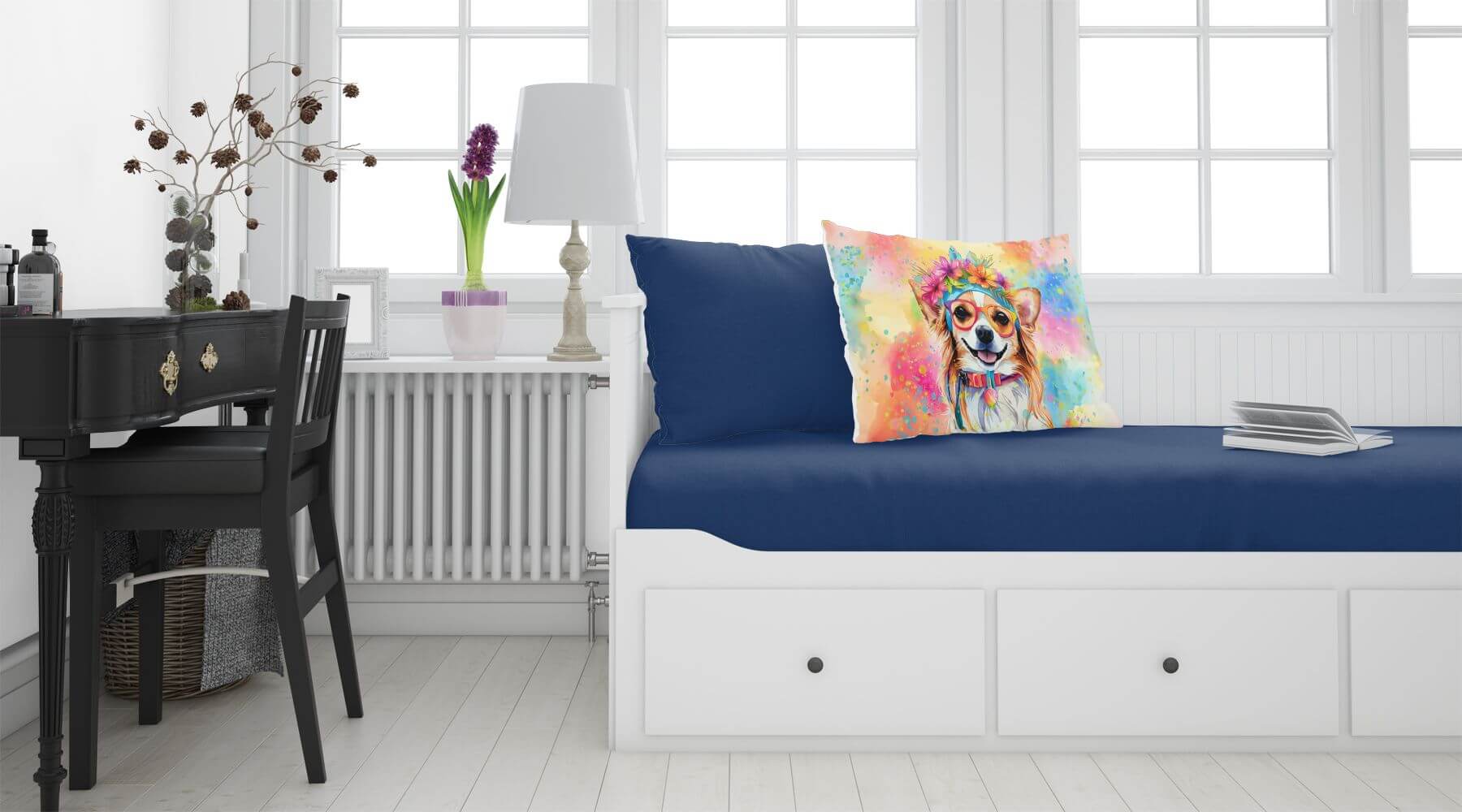 Chihuahua Hippie Dawg Standard Pillowcase Lightweight Super Soft Easy Care Decorative Artwork Pillowcase, Standard