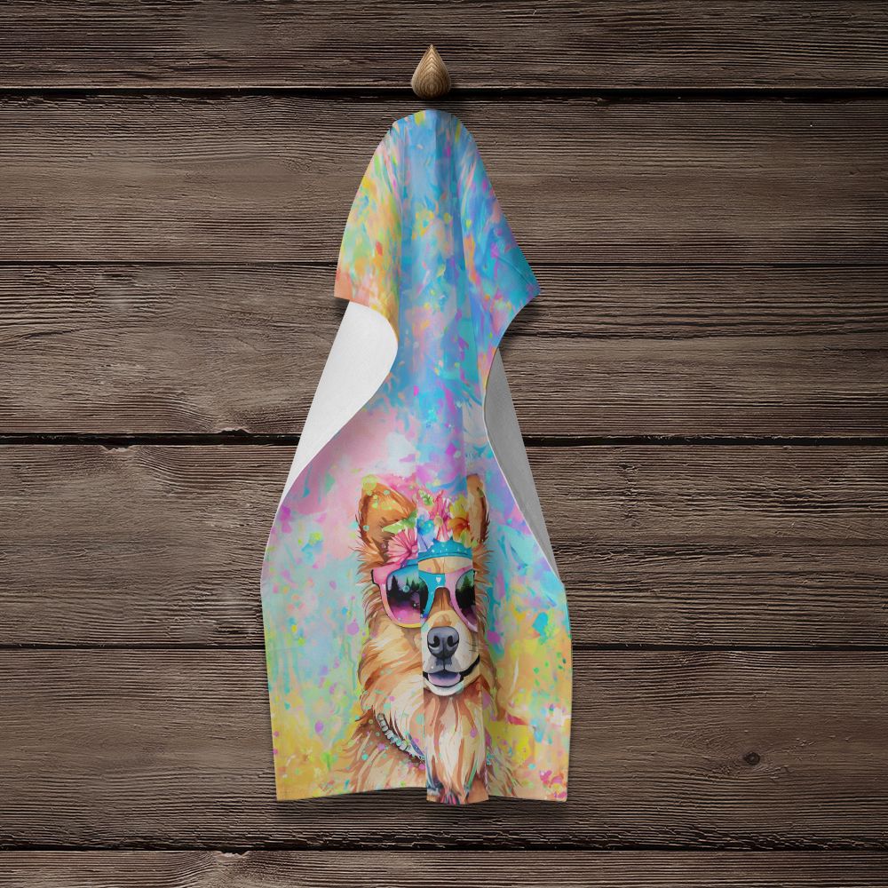 Pomeranian Hippie Dawg Kitchen Towel Dish Cloths Guest Hand Towel Decorative Bathroom Towel for Face,Tea, Dishcloth, Kitchen and Bath