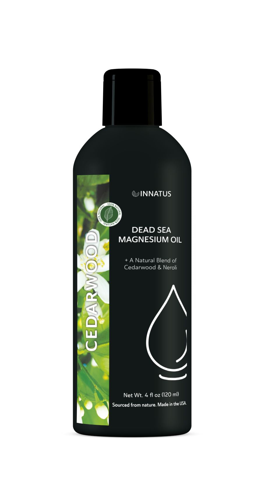 Natural Dead Sea Magnesium Oil with Cedarwood & Neroli – 4oz Topical Oil for Muscle Relief & Skin Hydration – Promotes Relaxation & Replenishes Magnesium Levels "