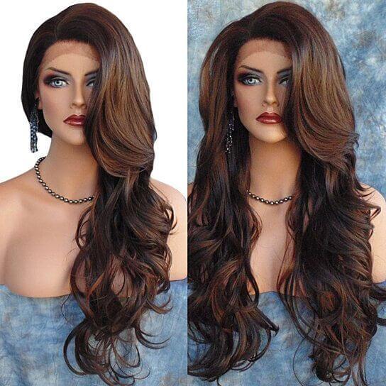 Women Fashion Long Wavy Curly Hair Cospaly Costume Full Wigs Hair Extension - Clothes For Her Online Store