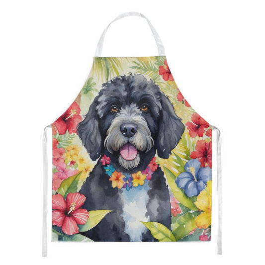 Portuguese Water Dog Luau Apron Cooking Kitchen Server Baking Crafts Gardening for Adult Women Men, Unisex, Large, Multicolor