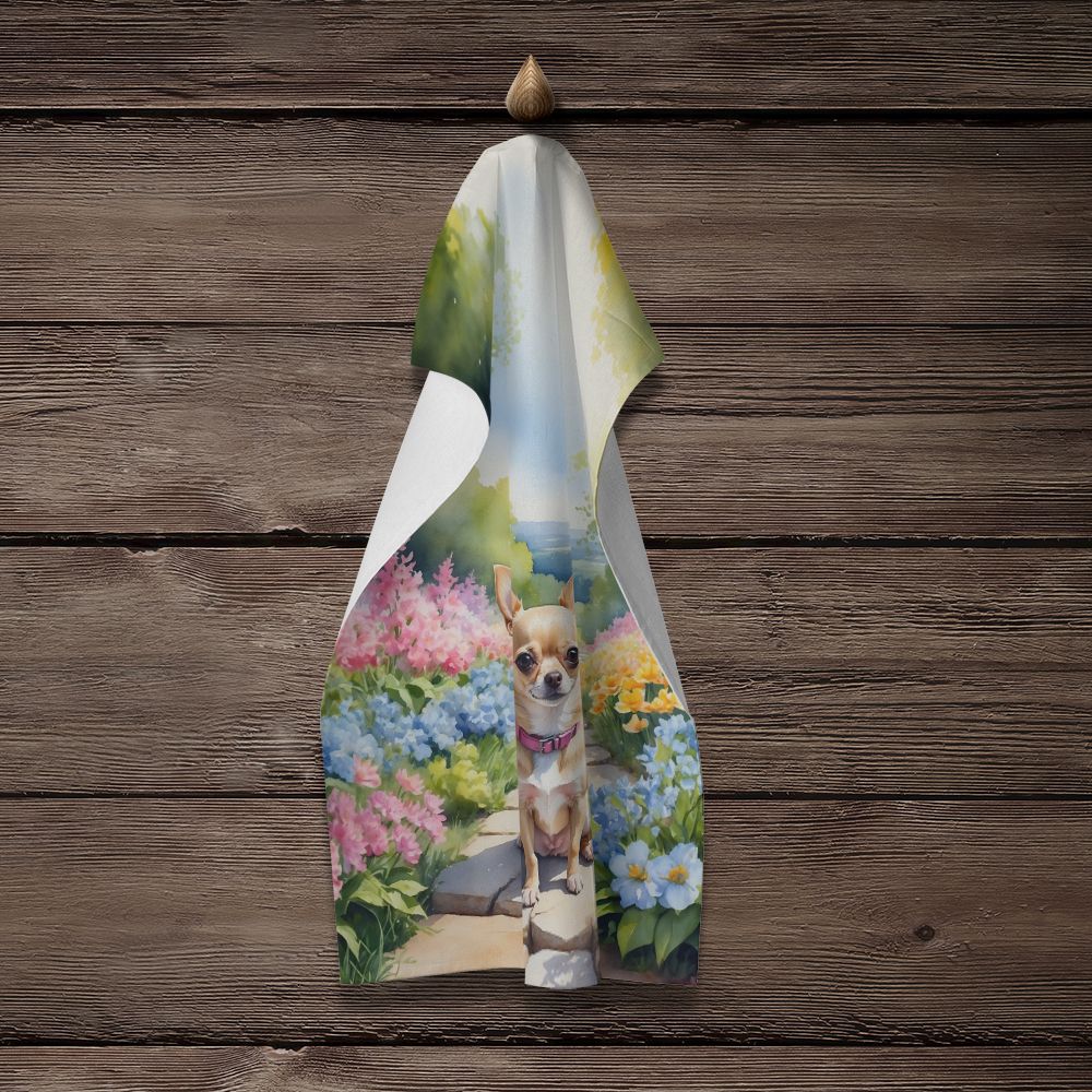 Chihuahua Spring Path Kitchen Towel Dish Cloths Guest Hand Towel Decorative Bathroom Towel for Face,Tea, Dishcloth, Kitchen and Bath