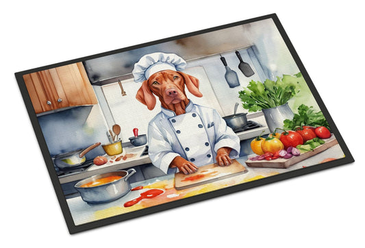 Vizsla The Chef Doormat Front Door Mat Indoor Outdoor Rugs for Entryway, Non Slip Washable Low Pile, 24H X 36W