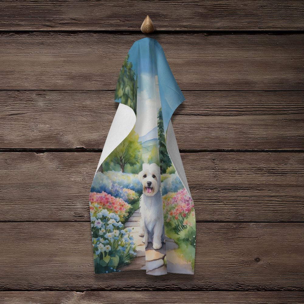 Coton de Tulear Spring Path Kitchen Towel Dish Cloths Guest Hand Towel Decorative Bathroom Towel for Face,Tea, Dishcloth, Kitchen and Bath