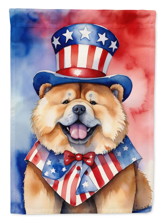 Chow Chow Patriotic American Garden Flag Mailbox Flag Decorative Yard Flag Banner Outside Patio Artwork Yard Flower Beds, Garden Size, Multicolor