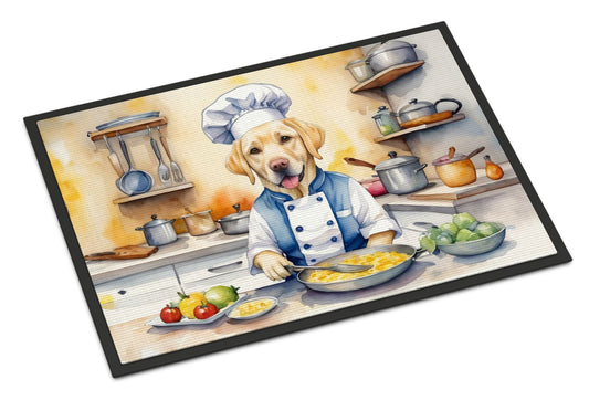 Yellow Labrador Retriever The Chef Doormat Front Door Mat Indoor Outdoor Rugs for Entryway, Non Slip Washable Low Pile, 24H X 36W