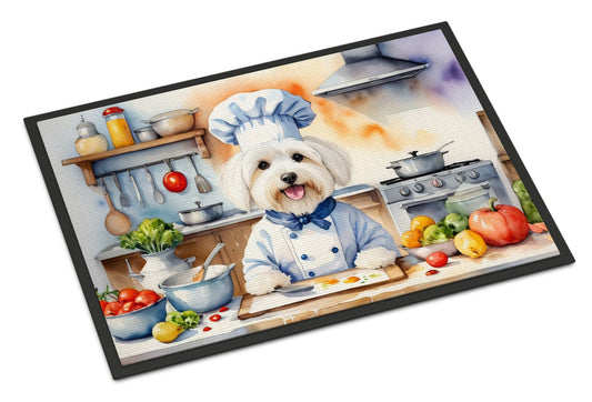 Coton de Tulear The Chef Doormat Front Door Mat Indoor Outdoor Rugs for Entryway, Non Slip Washable Low Pile, 24H X 36W