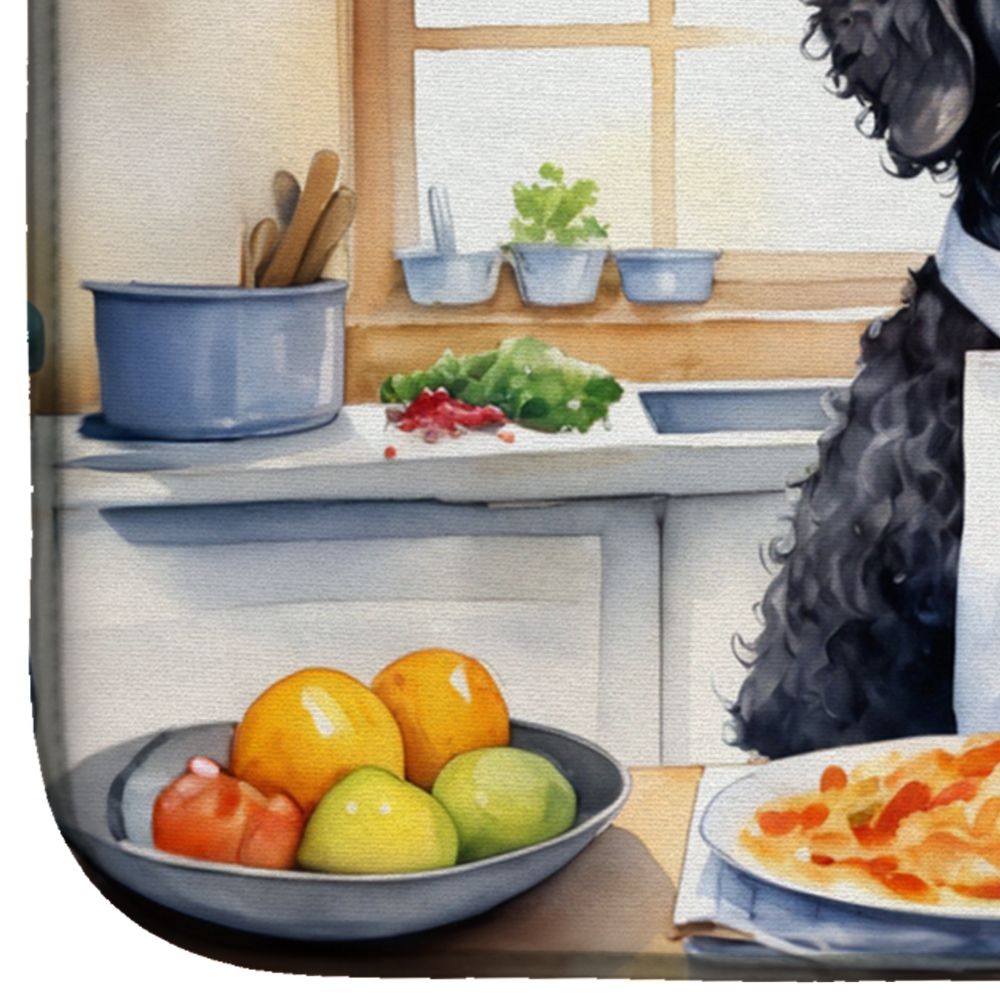 Curly-Coated Retriever The Chef Dish Drying Mat Absorbent Dish Drying Mat Pad for Kitchen Counter Dish Drainer Mat for Countertop, 14 x 21", Multicolor