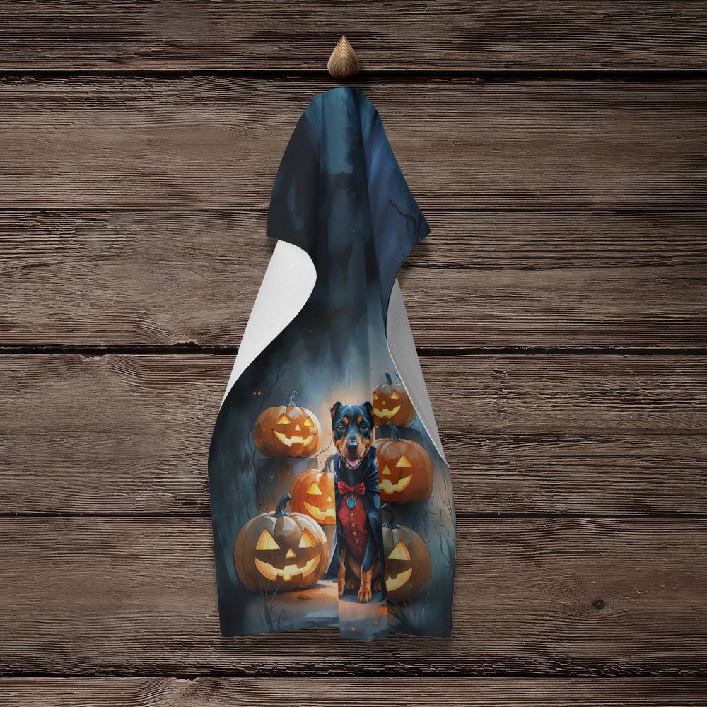 Doberman Pinscher Puppy Halloween Kitchen Towel Dish Cloths Guest Hand Towel Decorative Bathroom Towel for Face,Tea, Dishcloth, Kitchen and Bath