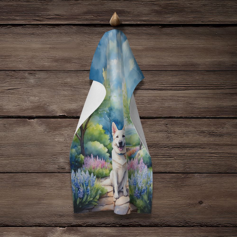 German Shepherd Spring Path Kitchen Towel Dish Cloths Guest Hand Towel Decorative Bathroom Towel for Face,Tea, Dishcloth, Kitchen and Bath