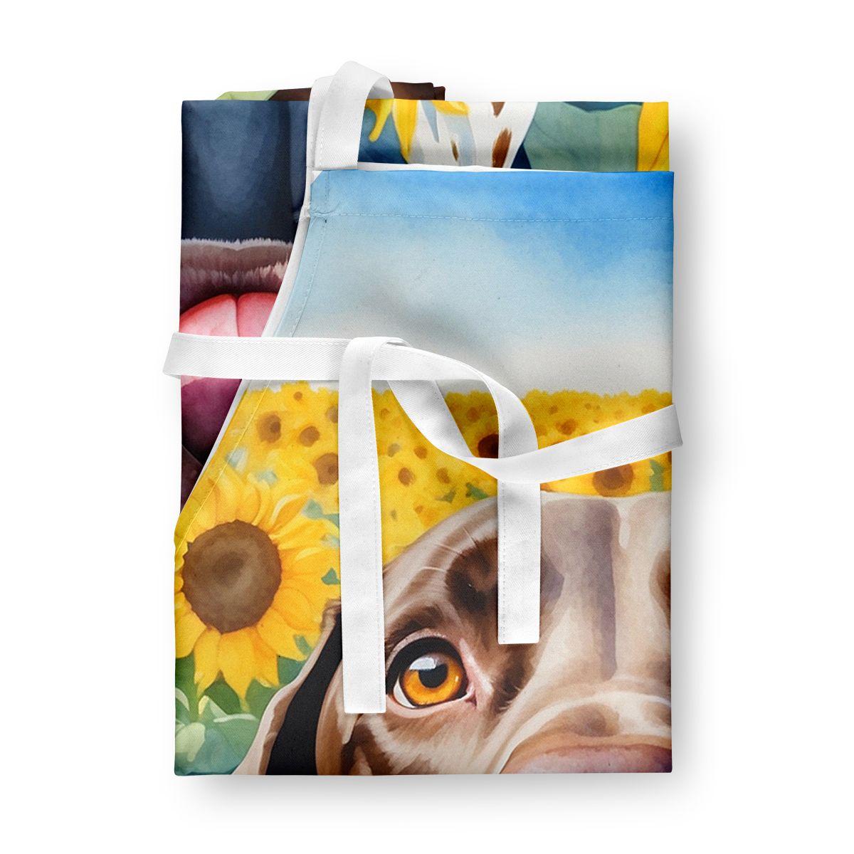German Shorthaired Pointer in Sunflowers Apron Cooking Kitchen Server Baking Crafts Gardening for Adult Women Men, Unisex, Large, Multicolor