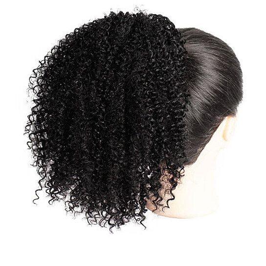 Women Synthetic Hair Afro Curly Ponytail Puff Short Wig Extension Hairpiece - Clothes For Her Online Store