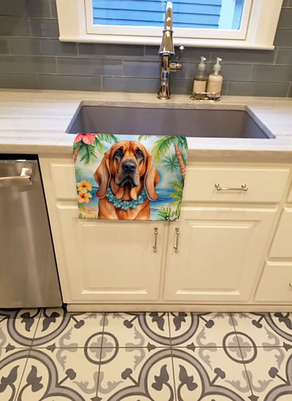 Bloodhound Luau Kitchen Towel Dish Cloths Guest Hand Towel Decorative Bathroom Towel for Face,Tea, Dishcloth, Kitchen and Bath