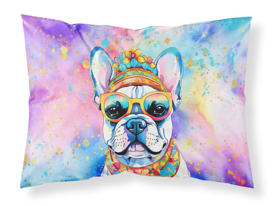 French Bulldog Hippie Dawg Standard Pillowcase Lightweight Super Soft Easy Care Decorative Artwork Pillowcase, Standard