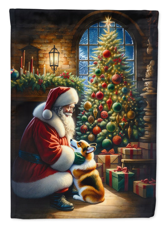 Corgi and Santa Claus Garden Flag Mailbox Flag Decorative Yard Flag Banner Outside Patio Artwork Yard Flower Beds, Garden Size, Multicolor