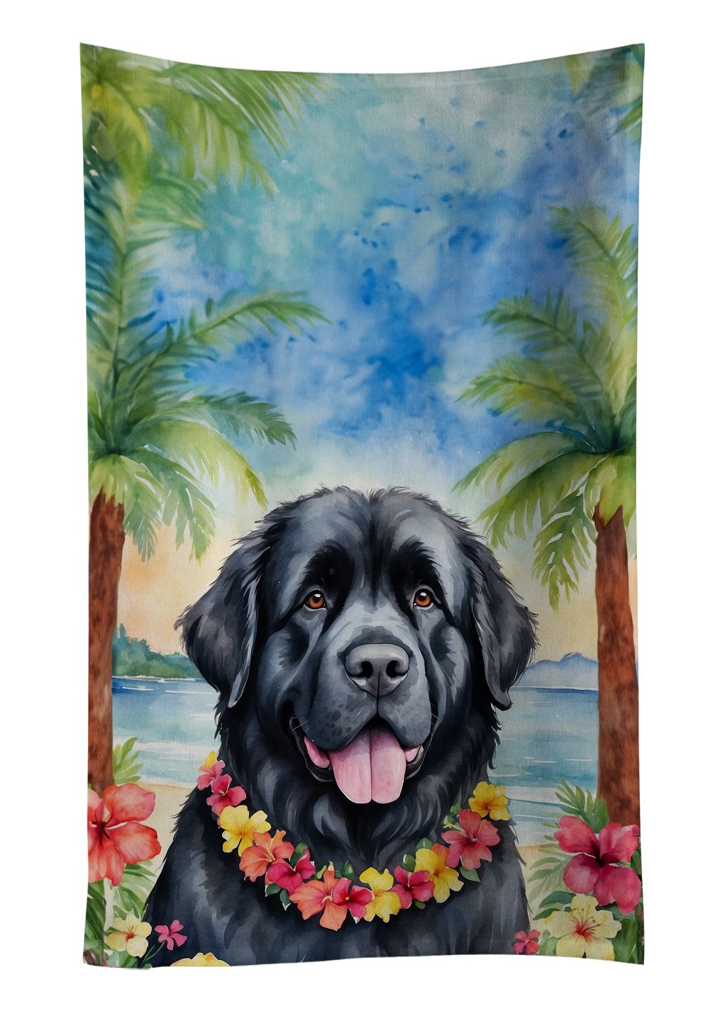 Newfoundland Luau Kitchen Towel Dish Cloths Guest Hand Towel Decorative Bathroom Towel for Face,Tea, Dishcloth, Kitchen and Bath