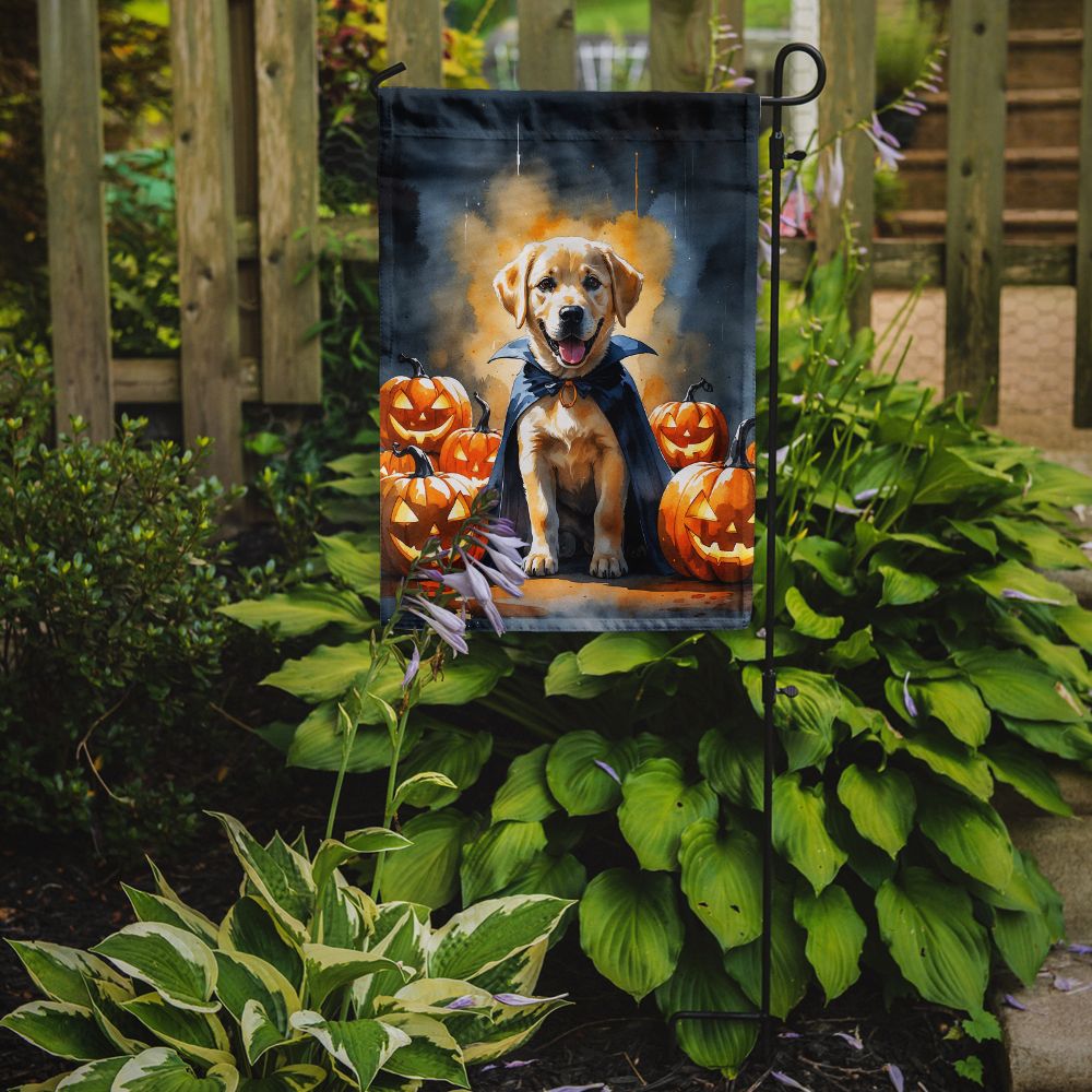 Yellow Labrador Retriever Puppy Halloween Garden Flag Mailbox Flag Decorative Yard Flag Banner Outside Patio Artwork Yard Flower Beds, Garden Size, Multicolor