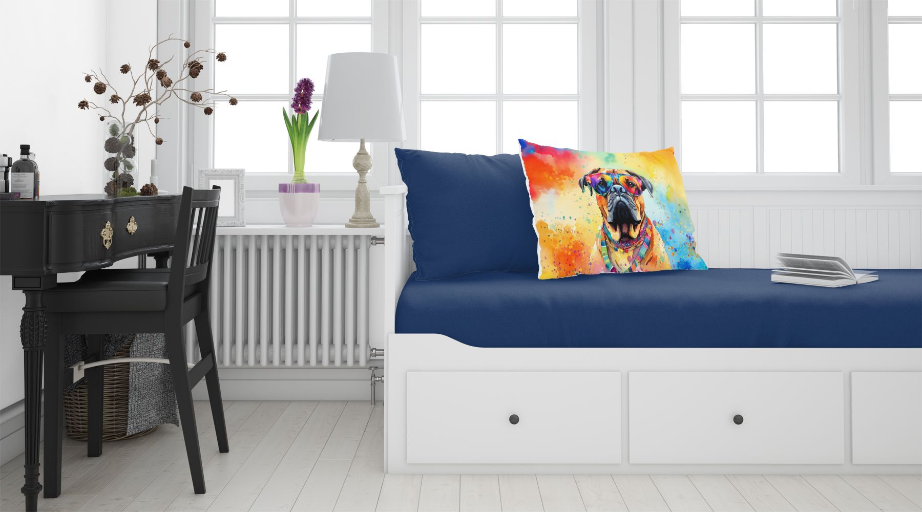 Bullmastiff Hippie Dog Pillowcase - Lightweight, Super Soft & Easy Care Decorative Art for Home