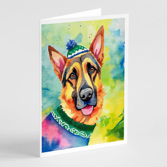 German Shepherd Christmas Greeting Cards Pack of 8 Blank Cards with Envelopes Whimsical A7 Size 5x7 Blank Note Cards