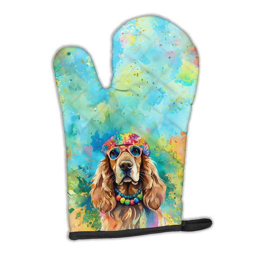 Cocker Spaniel Hippie Dawg Oven Mitt Heat Resistant Thick Oven Mitt for Hot Pans and Oven, Kitchen Mitt Protect Hands, Cooking Baking Glove