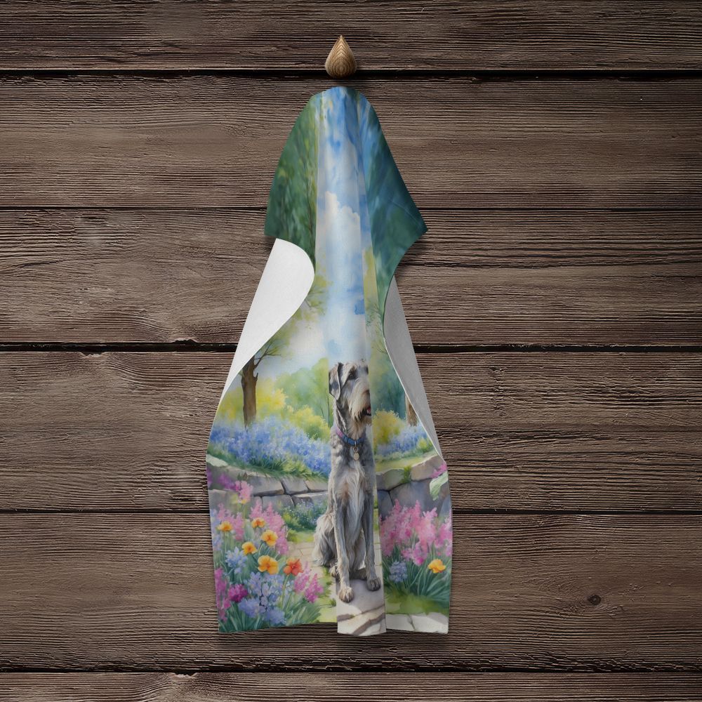 Irish Wolfhound Spring Path Kitchen Towel Dish Cloths Guest Hand Towel Decorative Bathroom Towel for Face,Tea, Dishcloth, Kitchen and Bath