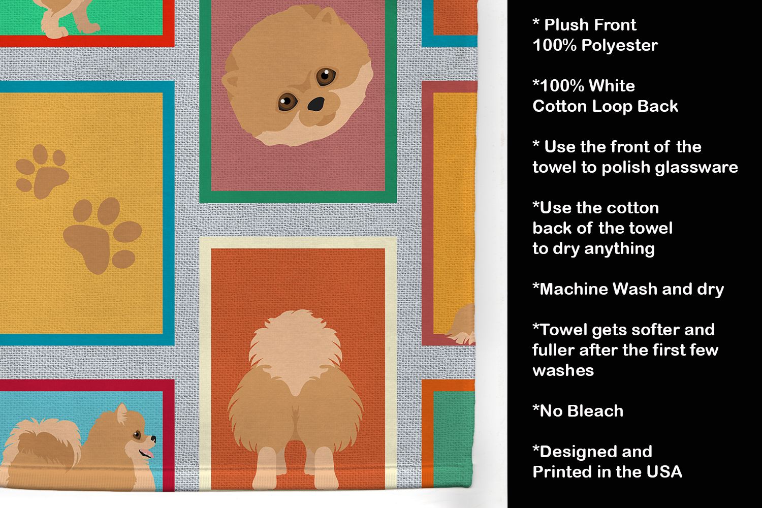 Lots of Orange Pomeranian Kitchen Towel Dish Cloths Guest Hand Towel Decorative Bathroom Towel for Face,Tea, Dishcloth, Kitchen and Bath