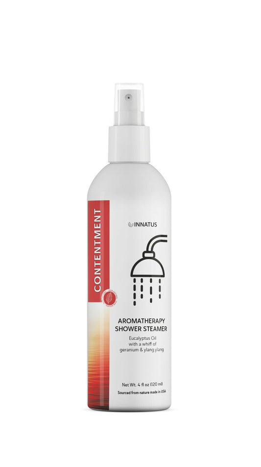 Contentment Shower Spray with Eucalyptus & Geranium – 4oz Aromatherapy Shower Steamer Mist for Relaxation & Stress Relief – Infused with Peppermint & Ylang Ylang Oils – Made in the USA "