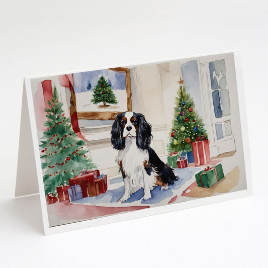 Cavalier Spaniel Christmas Greeting Cards Pack of 8 Blank Cards with Envelopes Whimsical A7 Size 5x7 Blank Note Cards