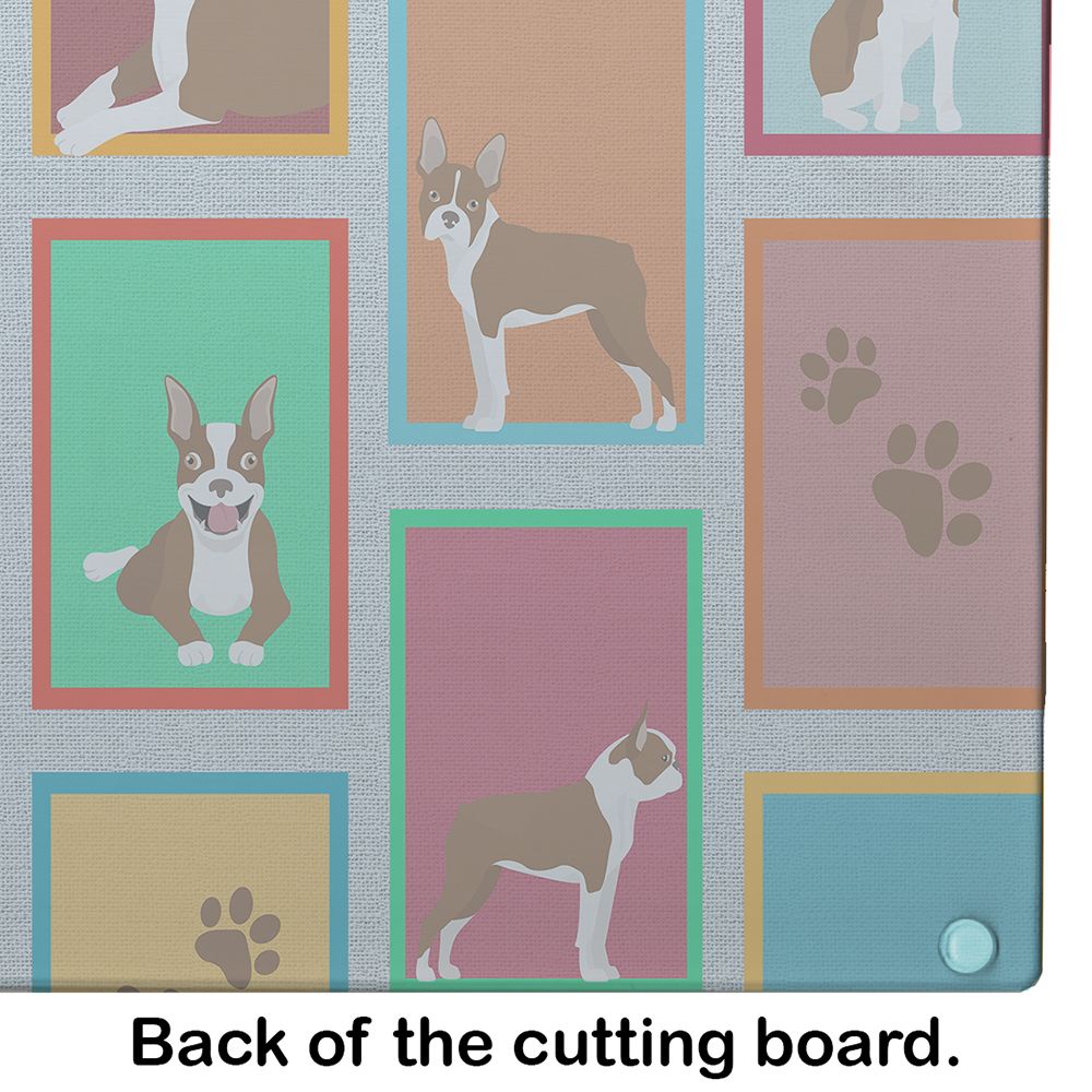 NEW Lots of Red Boston Terrier Glass Cutting Board Decorative Tempered Glass Kitchen Cutting and Serving Board Large Size Chopping Board