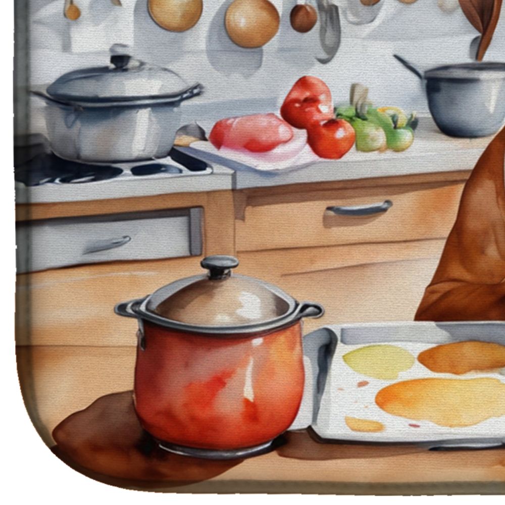 Rhodesian Ridgeback The Chef Dish Drying Mat Absorbent Dish Drying Mat Pad for Kitchen Counter Dish Drainer Mat for Countertop, 14 x 21", Multicolor