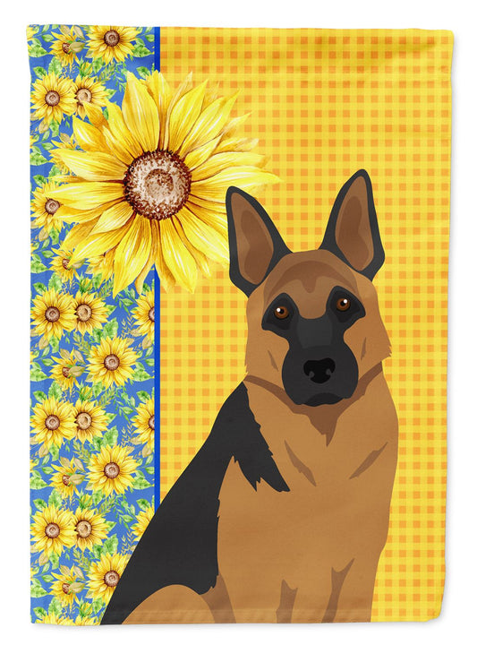Summer Sunflowers Black and Tan German Shepherd Garden Flag Mailbox Flag Decorative Yard Flag Banner Outside Patio Artwork Yard Flower Beds, Garden Size, Multicolor