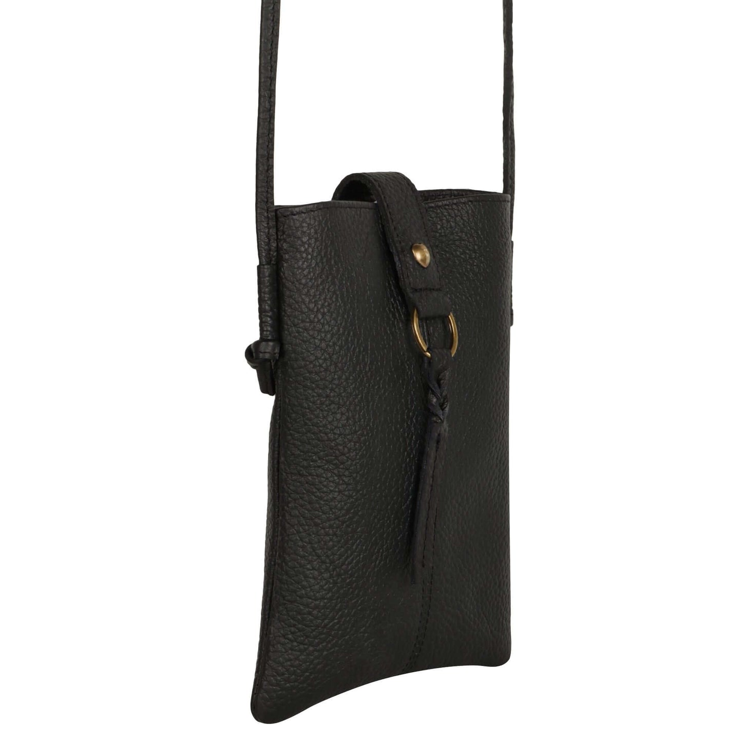 Jennie Small crossbody bag w/ slim strap closure & tassel - Black