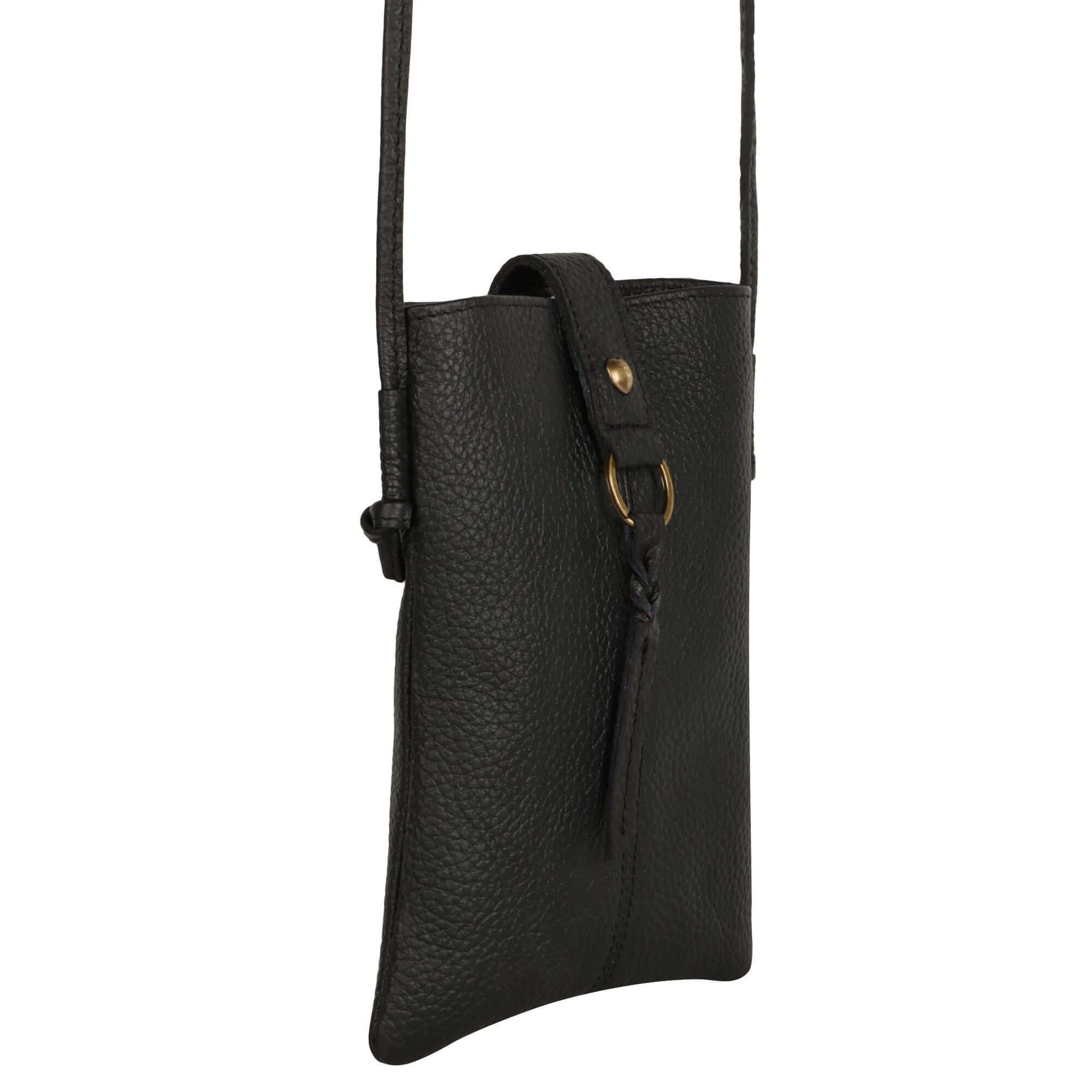Jennie Small crossbody bag w/ slim strap closure & tassel - Black