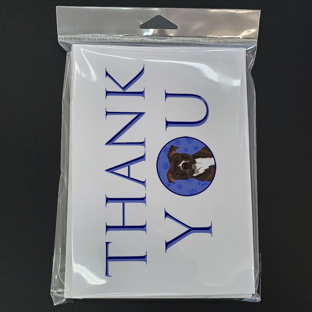 Pit Bull Brindle #2 Thank You Greeting Cards Pack of 8 Blank Cards with Envelopes Whimsical A7 Size 5x7 Blank Note Cards