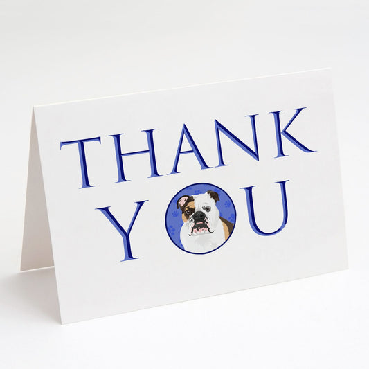 English Bulldog Tricolor #3 Thank You Greeting Cards Pack of 8 Blank Cards with Envelopes Whimsical A7 Size 5x7 Blank Note Cards