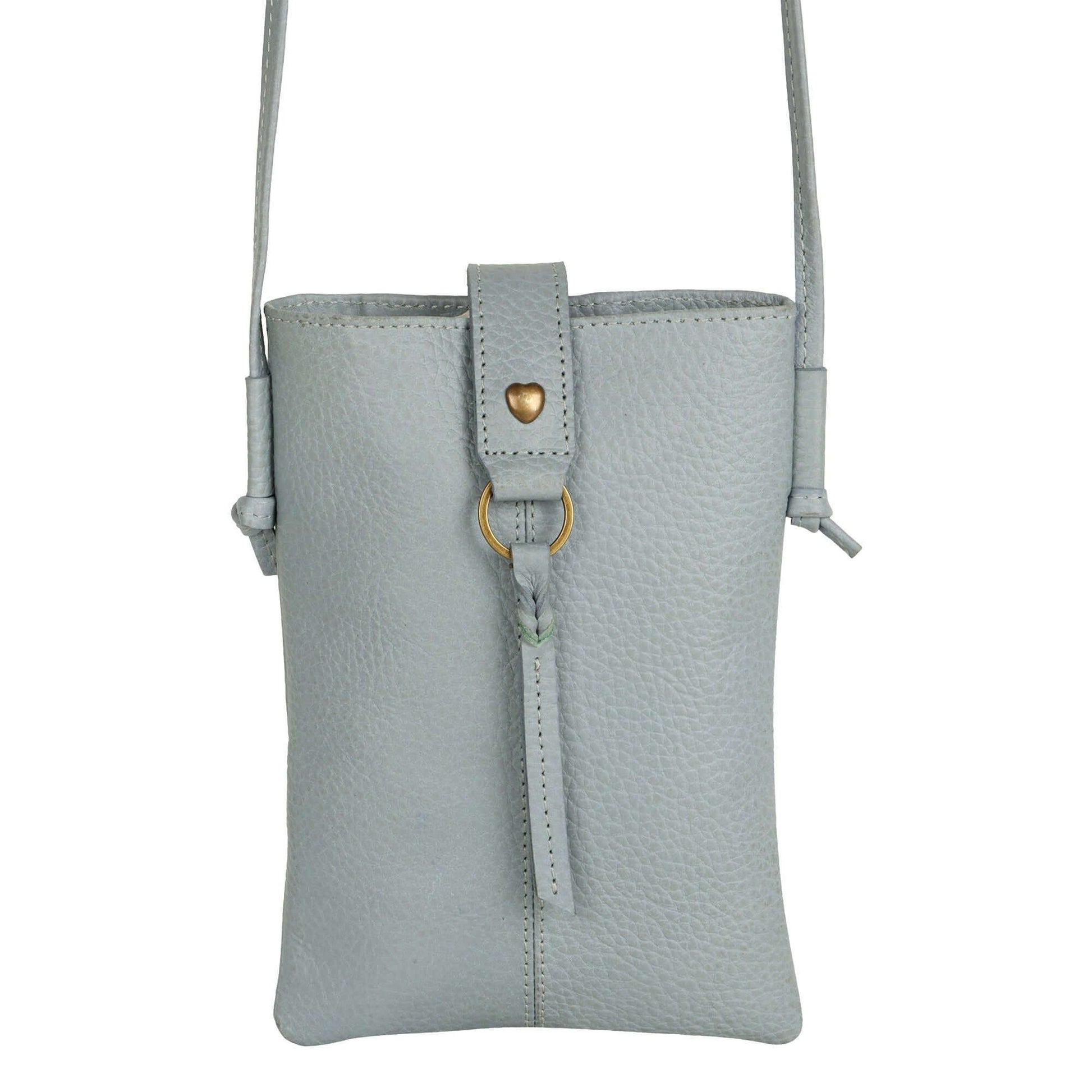 Jennie Small crossbody bag w/ slim strap closure & tassel - Cool Grey