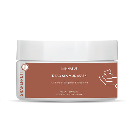 Dead Sea Mud Mask with Grapefruit Oil – 4oz Detoxifying & Purifying Face Mask – Infused with Lemon & Bergamot Oils for Acne Control & Skin Brightening "