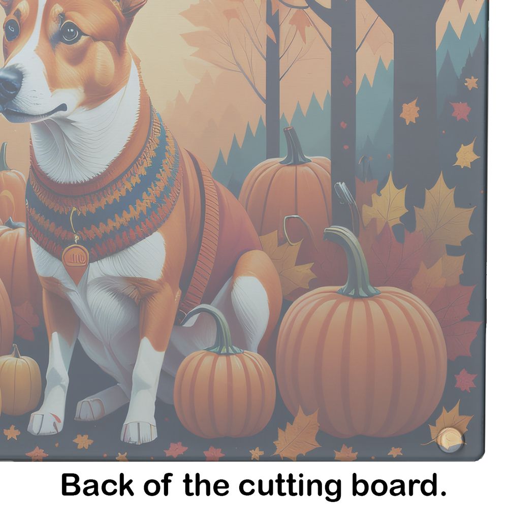 NEW Red Basenji Fall Glass Cutting Board Decorative Tempered Glass Kitchen Cutting and Serving Board Large Size Chopping Board