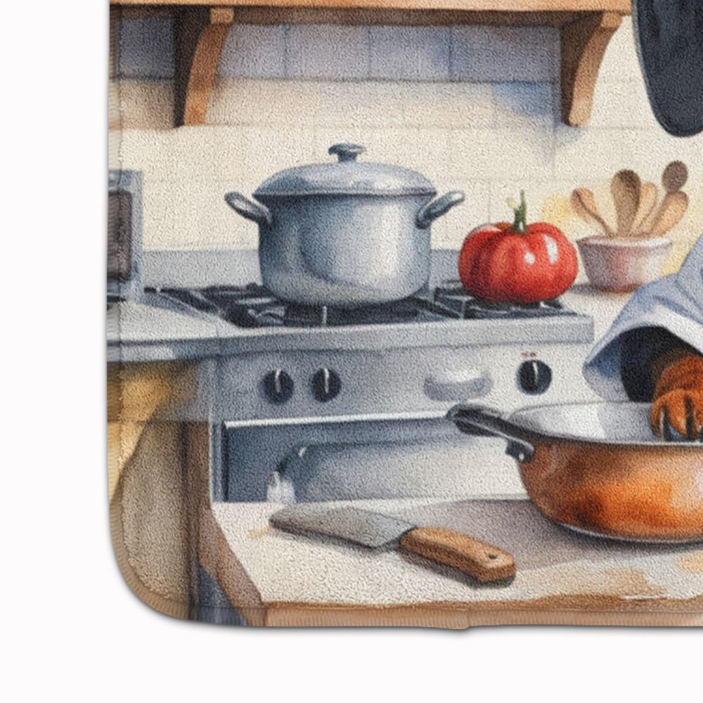Dachshund The Chef Memory Foam Kitchen Mat Machine Washable Anti-Fatigue Mat Cushion Comfort Bath Mat or Kitchen Rug