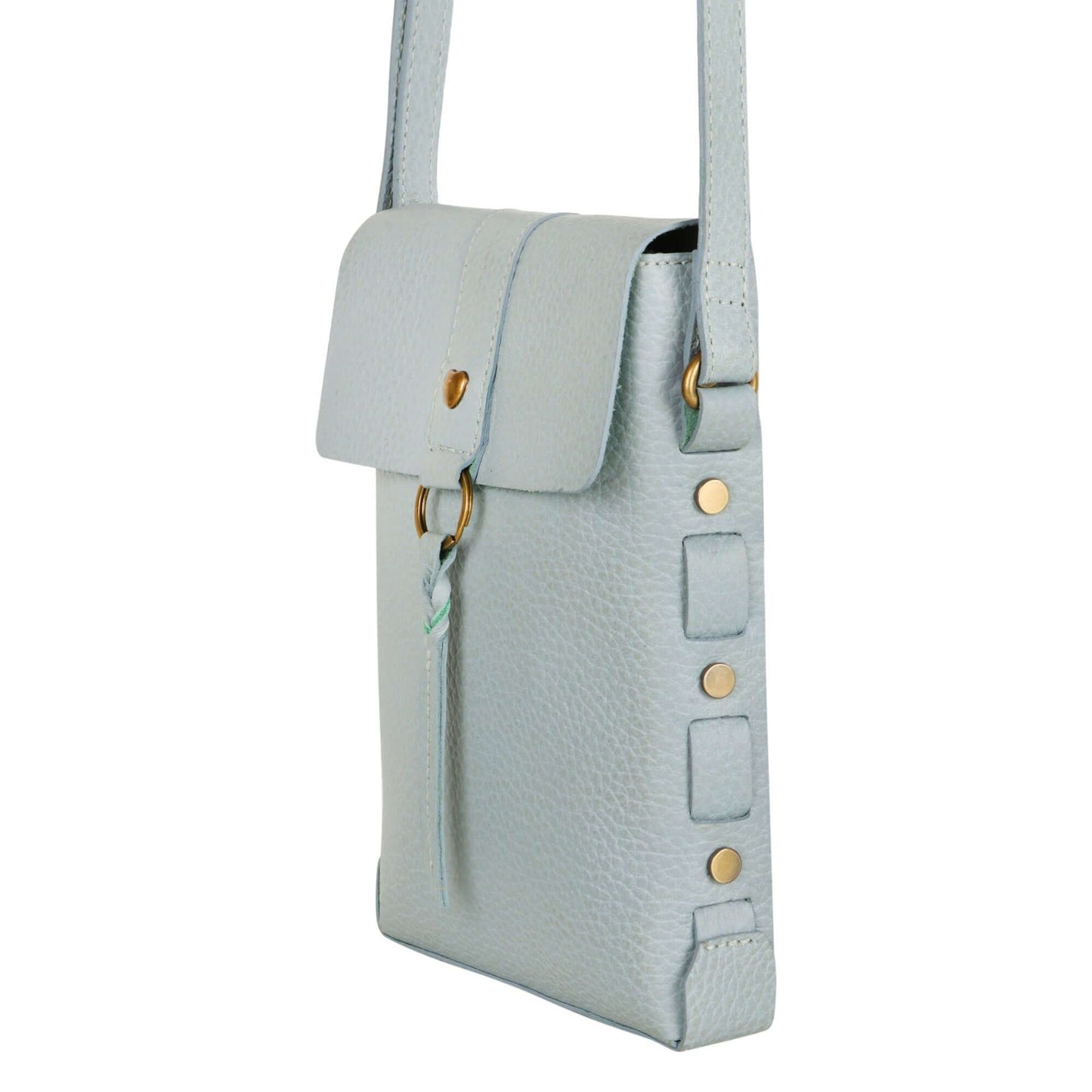 Jane Long crossbody w/ top flap & tassel - Cool Grey