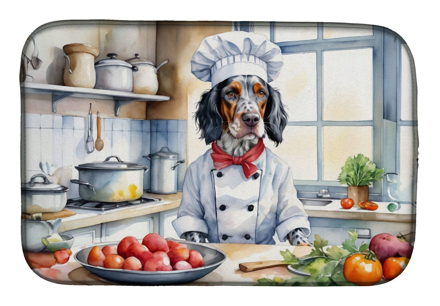 English Setter The Chef Dish Drying Mat Absorbent Dish Drying Mat Pad for Kitchen Counter Dish Drainer Mat for Countertop, 14 x 21", Multicolor
