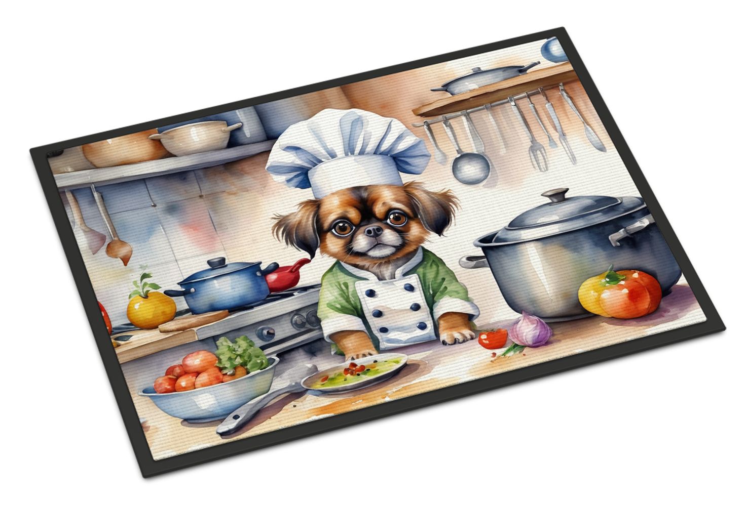 NEW Tibetan Spaniel The Chef Doormat Front Door Mat Indoor Outdoor Rugs for Entryway, Non Slip Washable Low Pile, 18H X 27W