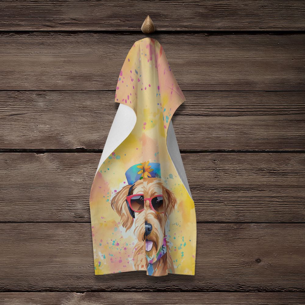 Airedale Terrier Hippie Dawg Kitchen Towel Dish Cloths Guest Hand Towel Decorative Bathroom Towel for Face,Tea, Dishcloth, Kitchen and Bath