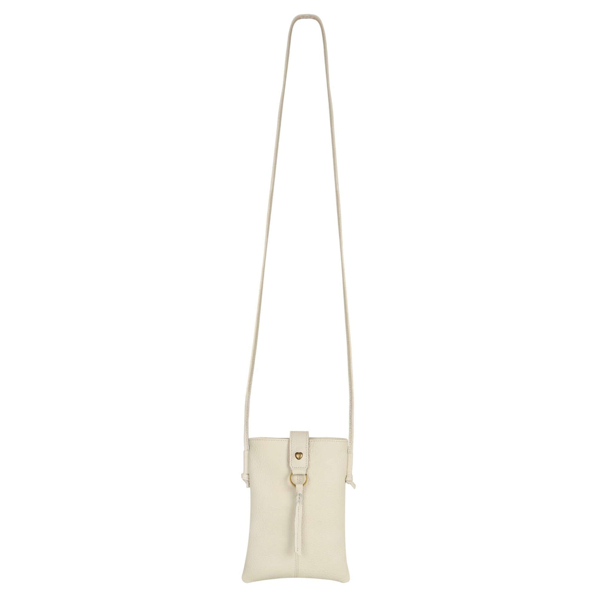 Jennie Small crossbody bag w/ slim strap closure & tassel - Cream White