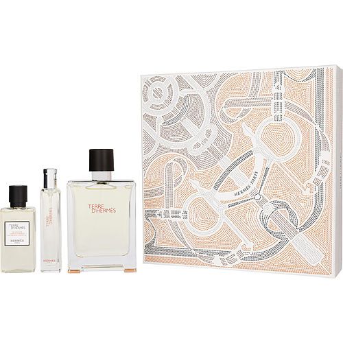 TERRE D'HERMES by Hermes EDT SPRAY 3.3 OZ & HAIR AND BODY SHOWER GEL 1.35 OZ & EDT SPRAY 0.5 OZ MINI