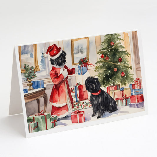 Affenpinscher Christmas Greeting Cards Pack of 8 Blank Cards with Envelopes Whimsical A7 Size 5x7 Blank Note Cards