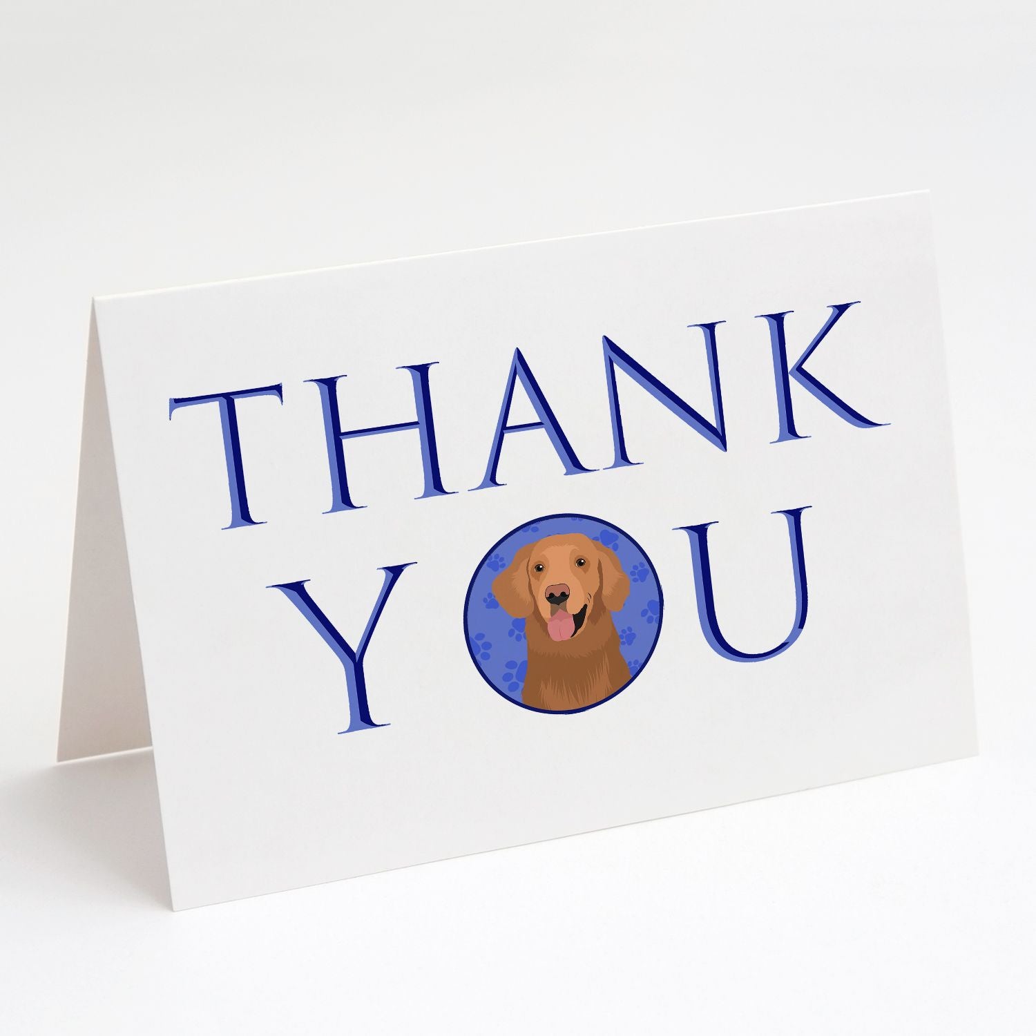 Golden Retriever Red #1 Thank You Greeting Cards Pack of 8 Blank Cards with Envelopes Whimsical A7 Size 5x7 Blank Note Cards